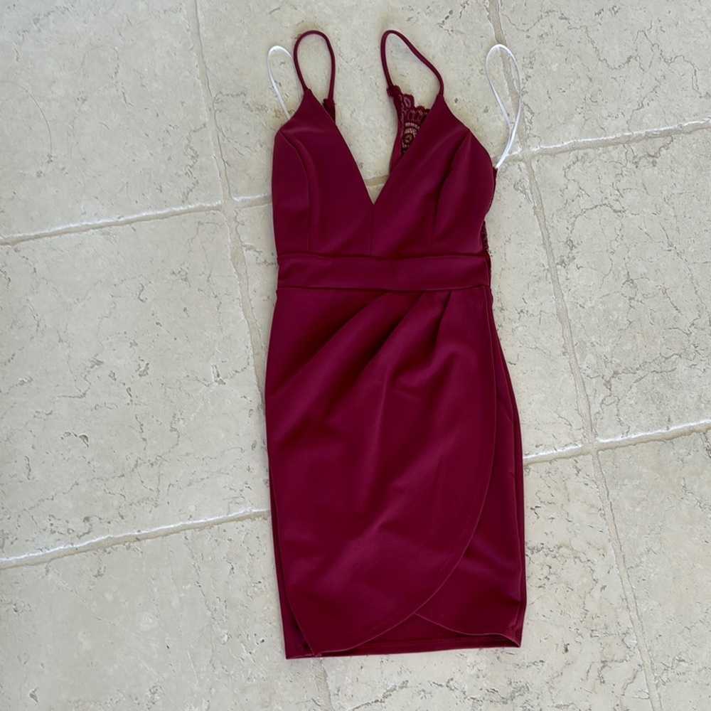 Windsor Red Bodycon Mini Dress Spaghetti Strap